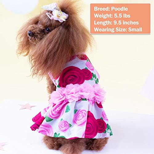 KYEESE sevgililer Günü Köpek Elbise Gül Çiçekler Dekor Köpekler Parti Elbiseler Küçük Köpekler için Yumuşak Malzeme Köpek Giyim