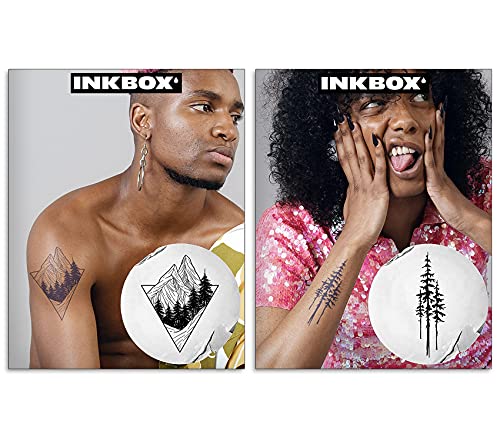 Inkbox Geçici Dövmeler Paketi, Uzun Ömürlü Geçici Dövme, ForNow mürekkepli Suya dayanıklı Rockies ve Lambertiana içerir, 1-2