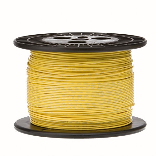 16 AWG Gauge Telli Bağlantı Kablosu, 1000 ft Uzunluk, Sarı, 0,0508 Çap, PTFE, 600 Volt