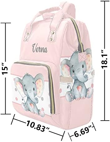 Noktalar fil kişiselleştirilmiş bebek bezi çantası çok fonksiyonlu sırt çantası bebek bezi çantası seyahat sırt çantası Unisex