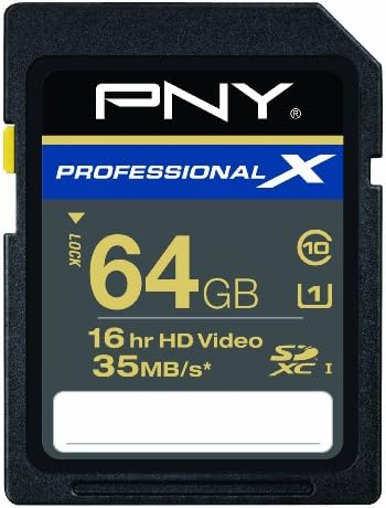 PNY Profesyonel X 64 GB Yüksek Hızlı SDXC CL10 UHS-1 Anma Flash Bellek (P-SDX64U1-30-GE)