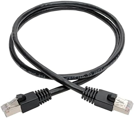 Tripp Lite Cat6a Ethernet Kablosu, 10G Sertifikalı Yama Kablosu, Takılmayan, Korumalı STP PoE Ethernet Kablosu, 4 ft, Siyah (N262-004-BK)