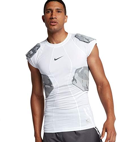 Nike Erkek Pro Combat Hyperstrong 4'lü Camo Futbol Forması (Beyaz / Gri, Küçük)