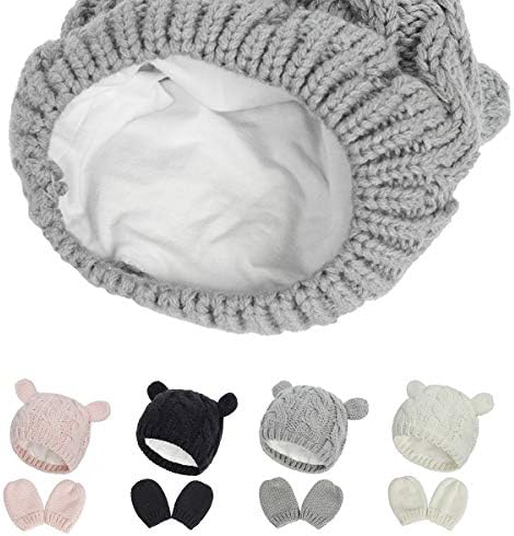 Bebek Yenidoğan Şapka Eldiven Seti Kız Erkek Çocuklar için Örme Bere Toddler Eldivenler Çocuk Kış Kap