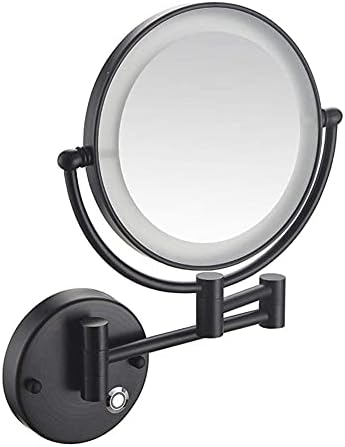 Nhlzj Temiz ve Parlak 8 İnç Duvara Monte Büyütmeli Makyaj Aynası, İki Taraflı Uzatılabilir, 360 Derece Dönebilen, Uzatılabilir