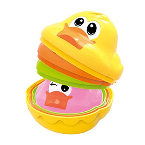 yuye-xthriv 4 Adet / takım Bebek Banyo Yüzer Renkli Ördek İstifleme Geliştirme Öğrenme Çocuk Oyuncak 4 adet