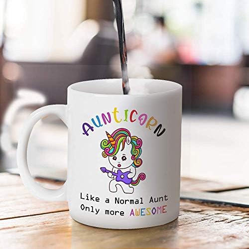 Fatbaby Aunticorn Komik Kahve Kupa, Normal Bir Teyze Gibi Ama Daha Harika, Teyze için En iyi Eğlenceli Doğum Günü Hediyesi, Yeğen