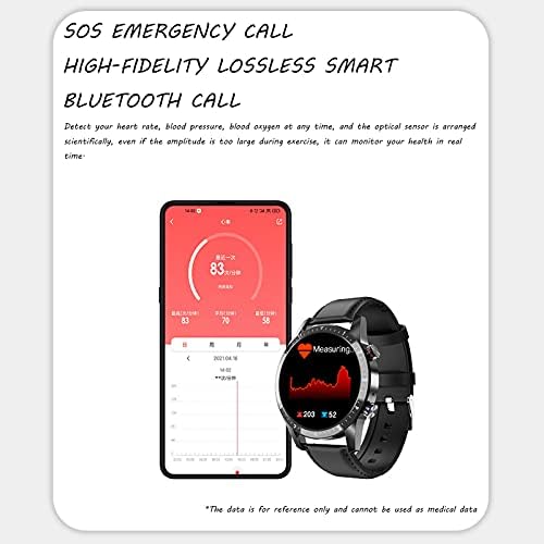 QASD Smartwatch, 1.3-İnç Tam Dokunmatik Ekran Tam Daire Renkli Ekran Bluetooth Çağrı İzle Dahili Bellek Müzik Çalar ile Birlikte