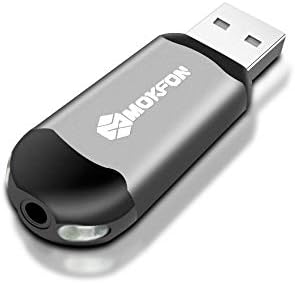 MOKFON Harici Ses Kartları USB 3.5 mm Istihbarat Ses Adaptörü ile 3.5 mm Hoparlör ve Kulaklık ve Mikrofon jac için PC, Laptop,