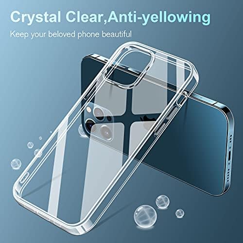 [2 + 1 Paket] iPhone 13 ıçin OTAO Pro Max Crystal Clear Kılıf [Anti-Sararma ], 2 Paket Ekran Koruyucu Temperli Cam [Tam Kapsama],