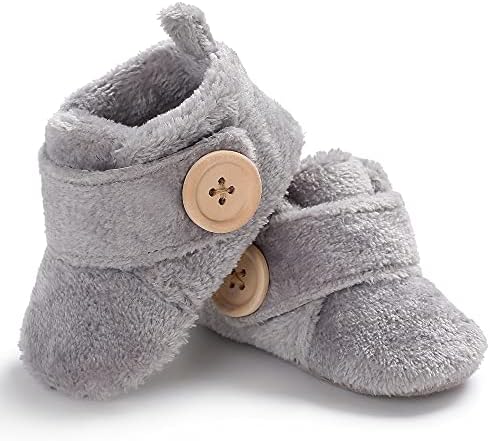 AMSDAMA Unisex Bebek Ayakkabı Bebek Yumuşak ve hafif Pamuk Taban Flanel Peluş astar Beşik Ayakkabı Flats Toddler