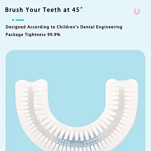 2 Paket Çocuklar U - Şekilli Diş Fırçası-Silikon Fırça Kafası Beyazlatma Masaj Diş Fırçası U-Tipi Diş Fırçası Tüm Ağız Diş Fırçası