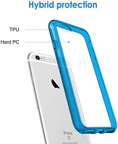 JETech Kılıf ile Uyumlu iPhone 6 Artı ve iPhone 6 s Artı 5.5-İnç, Şok-Emme Tampon Kapak, Anti-Scratch Temizle Geri (Mavi)