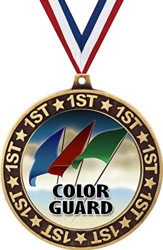 Renk Guard 1st Yer Çevre Madalya Altın, 2.75 Renk Guard Ödülleri, Çocuklar Renk Guard Trophy Madalya Ödülleri Başbakan