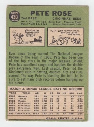 1967 Topps 430 Pete Rose Cincinnati Reds Beyzbol Kartı Düşük Dereceli Slabbed Beyzbol Kartları