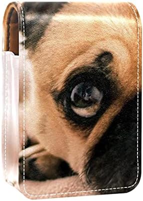 Ruj durumda sevimli Taşınabilir makyaj çantası kozmetik çantası Ruj tutucu makyaj Organizatör köpek hayvan Pug