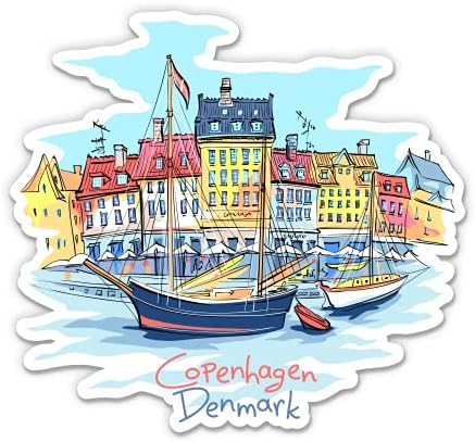 Kopenhag Danimarka - 8 Vinil Sticker-Araba Laptop için I-Pad-Su Geçirmez Çıkartması