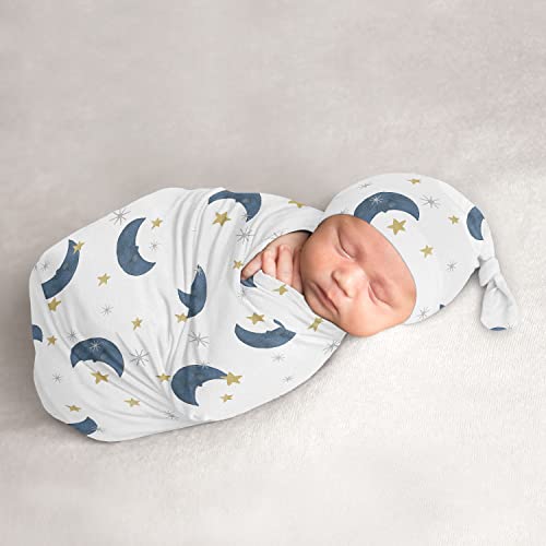 Tatlı Jojo Tasarımlar Ay Yıldız Erkek Bebek Kız Koza ve Bere Şapka Seti Jersey Streç Örgü Uyku Tulumu Bebek Yenidoğan Kreş Uyku