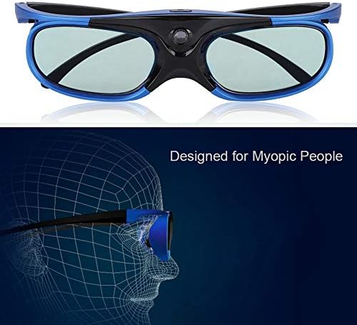 Yoidesu Evrensel Aktif Obtüratör 3D Gözlük 3D 1080 P Gözlük Şarj Edilebilir Gözlük 3D Gözlük 3D LCD Gözlük Miyopi Gözlük, 3D