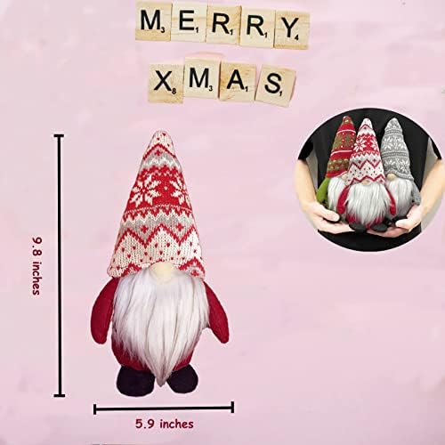 3 Parça Noel Gnome, Cüceler Süsler Noel Peluş Bebek, Noel Cüceler Süslemeleri, Ev Masa Süsler Santa Figürleri Noel Bebek