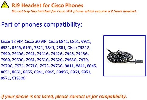 Gürültü Önleyici Mikrofonlu Cisco Kulaklık Kablolu RJ9 Çağrı Merkezi Telefon Kulaklığı Cisco IP Telefon için CP-7861 7942G 7941G