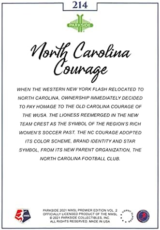 2021 Parkside NWSL Cilt 2214 Kuzey Carolina Cesaret Crest Kuzey Carolina Cesaret Resmi Ulusal Kadınlar Futbol Ligi Ticaret Kartı