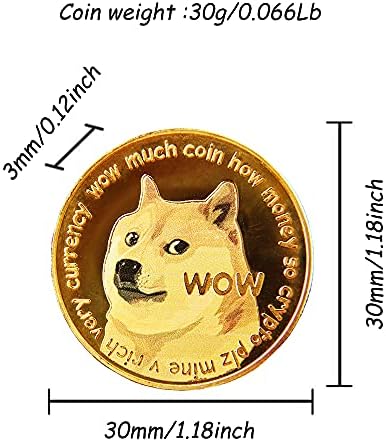 Dogecoin Sikke 1 oz Altın hatıra parası Altın Kaplama Doge Sikke Sınırlı Sayıda Tahsil Sikke ile Koruyucu Kılıf (Altın-A)