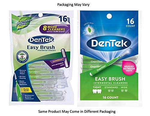 Dentek Easy Tight Spaces Diş Arası Temizleme Fırçası, Taze Nane Yeşili, 16 Adet (6'lı Paket)