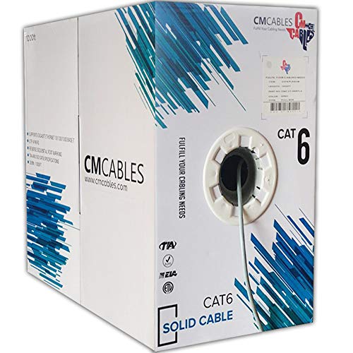 CMCABLES 1000ft Cat6 Plenum Toplu Ağ 550 Mhz UTP Veri Performansı Test Edilmiş Kablo (Beyaz)
