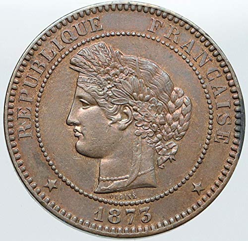 1875 FR 1875 FRANSA Doğurganlık Tanrıçası Ceres ESKİ Antika 1 10 Centimes İyi Sertifikasız