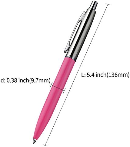 ChaoQ Tükenmez Kalem, 3 Adet Geri Çekilebilir Metal Tükenmez Kalem, Hediye, iş, Ofis, 1.0 mm Orta Nokta Siyah Mürekkep, 6 Ekstra