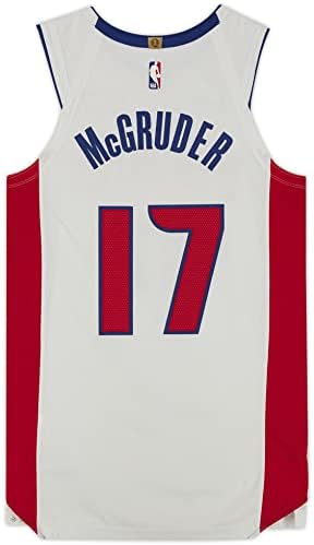 Rodney McGruder Detroit Pistons Oyunu-11 Mart'ta Charlotte Hornets'e karşı 17 numaralı Beyaz Forma ve 13 Mart 2021'de Brooklyn