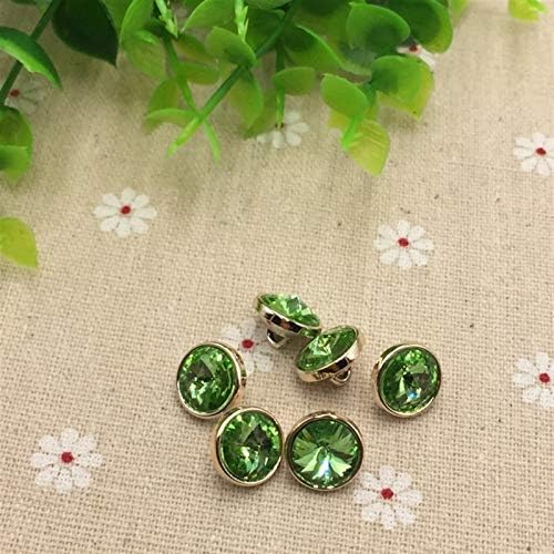 JZYZSNLB Düğmeler Çim Yeşil Uydu Akrilik Örgü Gömlek Düğmeleri Kot Düğmesi Dikiş Aksesuarları 12mm (Renk: Antik Pirinç, Boyutu: