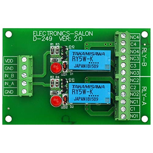 Elektronik-Salon 2 DPDT Sinyal Röle Modülü Kurulu, DC 5 V Versiyonu, Arduino Ahududu-Pi için 8051 PIC.