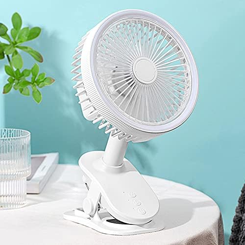 Heayzoki Salınımlı Fan, Mini Klips Fanı, Ev Yurdu Okulu için ışıklı Çok Fonksiyonlu Masaüstü Mini Klips Fanı, Kullanışlı ve Pratik,