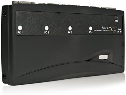 StarTech.com Kablolar ile 4 Port Siyah PS/2 KVM Anahtarı Kiti - Kablolar ile 4 Port PS2 KVM Anahtarı-KVM Anahtarı-VGA KVM Anahtarı