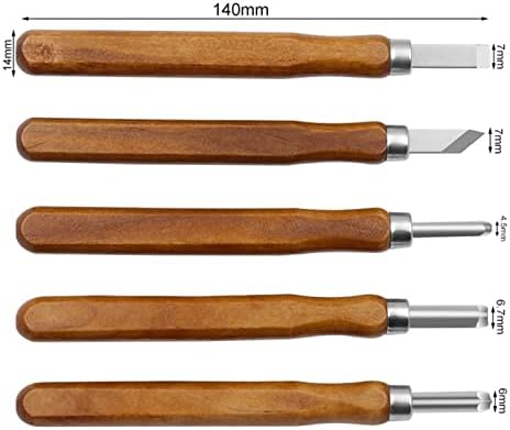 AMZDMD Ahşap Oyma Bıçak Seti, Büyük Yarım Yuvarlak Keski, marangoz Aletleri ve El Sanatları (5 Parça) (Bıçak Tipi : 1 Takım)