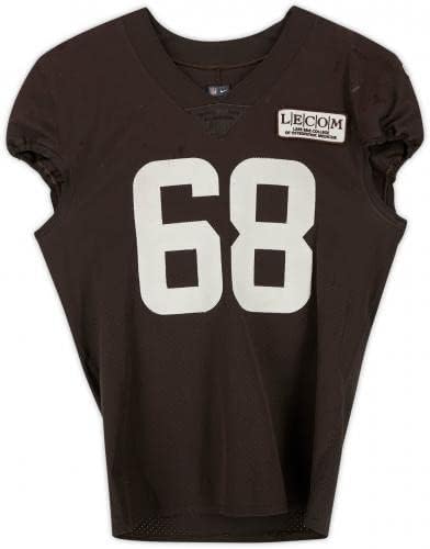 Michael Dunn Cleveland Browns Uygulaması - 2020 NFL Sezonundan 68 numaralı Kahverengi Formayı Kullandı-46 + 2 Beden-İmzasız NFL