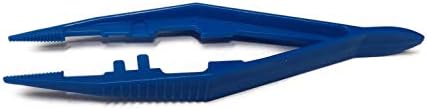 Plastik Forseps [10'lu Paket] Parmak Sırtları ve Tırtıklı Uçlu Mavi Tek Kullanımlık Cımbız