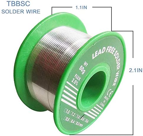 TBBSC Kurşunsuz Lehim Teli İnce Alaşım Lehim Sn99.3 Cu0.7 Elektrik Lehimleme için (0.8 mm 50g)