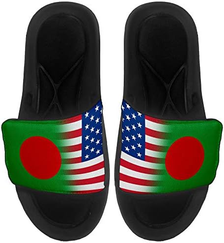 ExpressİtBest Yastıklı Slide-On Sandalet/Erkekler, Kadınlar ve Gençler için Slaytlar-Bangladeş Bayrağı (Bangladeşli) - Bangladeş