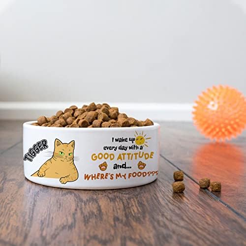 MeMate Kişiselleştirilmiş Gıda ve Su Kaseler Köpekler Kediler için-Özel Komik Noel Seramik Pet Gıda Çanak ile Fotoğraf ve Adı