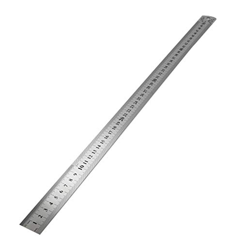 Aunıwaıg Düz Cetvel, 50 cm / 19.6-inç Ölçekli Cetvel, paslanmaz Çelik Cetvel, ölçme Aracı için Mühendislik Ofis Mimar Çizim 1