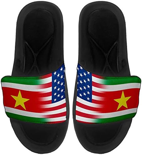 ExpressİtBest Yastıklı Slide-On Sandalet / Erkekler, Kadınlar ve Gençler için Slaytlar-Surinam Bayrağı (Surinamer) - Surinam