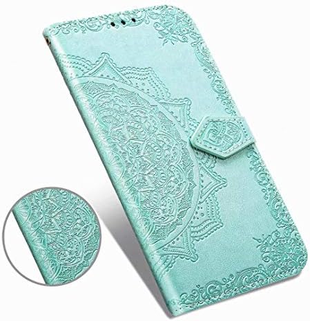 Abtory iPhone SE 2020 Cüzdan Kılıf, Kart Yuvaları ile Mandala Kabartma PU Deri Flip Standı Folio Tampon Koruma Kapağı ile iPhone