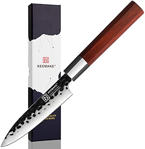 Soyma bıçağı Japon 4.5 inç Küçük Mutfak Bıçağı, dövme Alman Yüksek Karbonlu Paslanmaz Çelik Keskin Japon meyve bıçağı Sekizgen