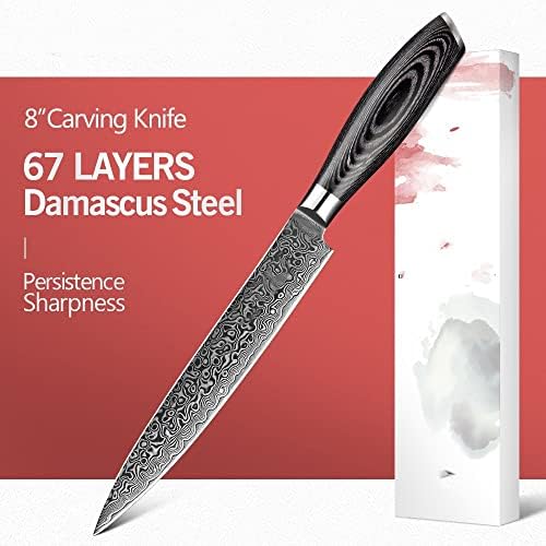 Bıçak Cleaver Çin Doğrama Bıçağı 8 inç Cleaver Et Bıçağı 67 Katmanlar Çin Şam Mutfak Şef Bıçağı Paslanmaz Çelik Sashimi Bıçaklar