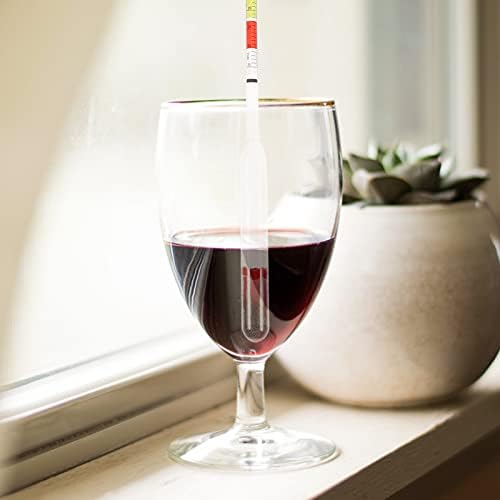 HEMOTON Üçlü Ölçekli Hidrometre Yerçekimi Hidrometre Şeker Hidrometre Ev Demlemek için Şarap Bira Mead Elma Şarabı