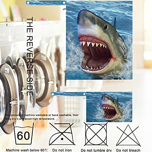 visesunny Büyük Beyaz Köpekbalığı Atlama Fermuarlı Cepler ile 2 Adet Islak Çanta Yıkanabilir Kullanımlık Seyahat için Ferah Bezi
