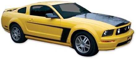 Mustang 2005 2006 2007 2008 2009 69 Boss Tarzı C Yan Çizgili Çıkartmalar ve Çizgili Kiti Düz Renkli Çizgili-HİÇBİR Kesikler-Mavi